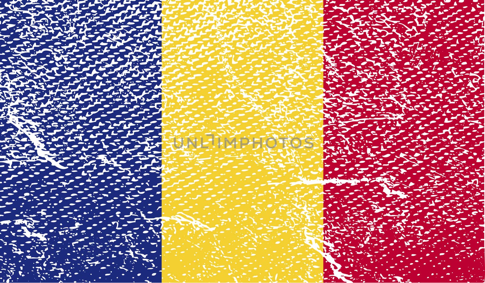 Flag of Romania with old texture.  by serhii_lohvyniuk