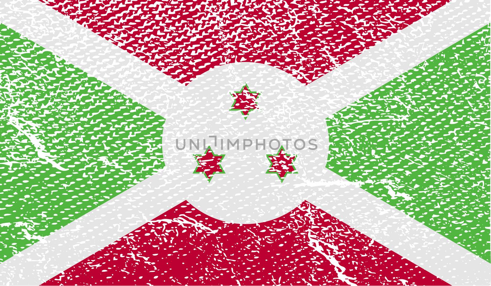 Flag of Burundi with old texture.  illustration