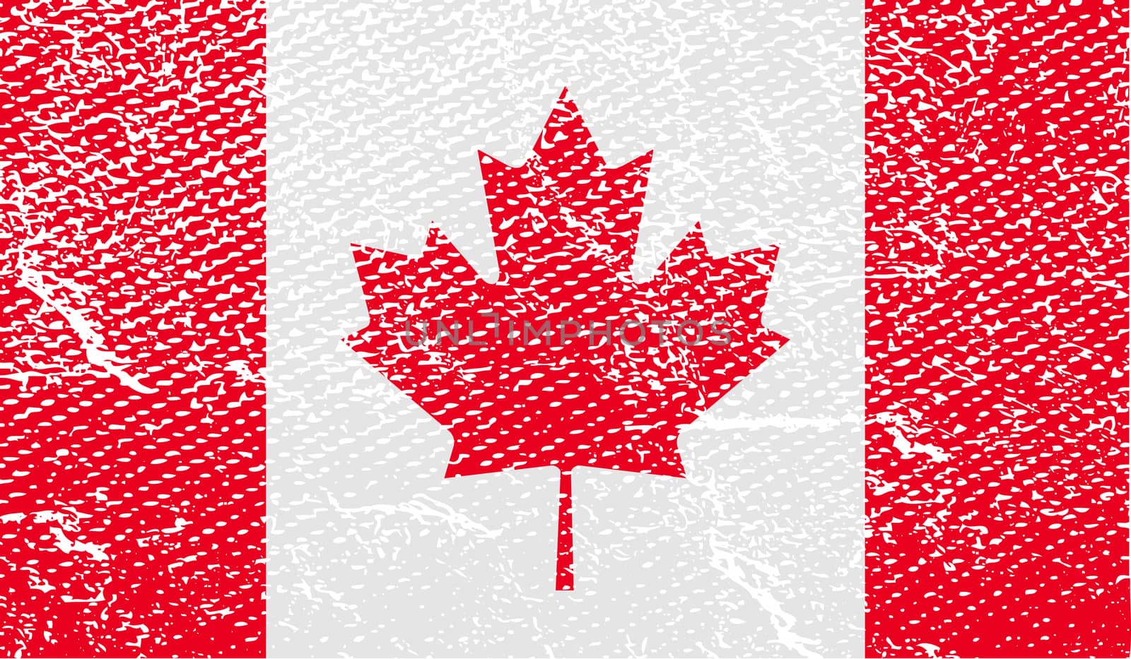 Flag of Canada with old texture.  illustration