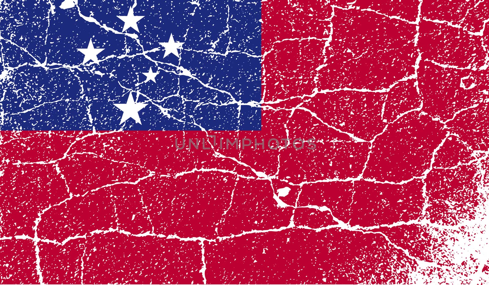 Flag of Samoa with old texture.  illustration