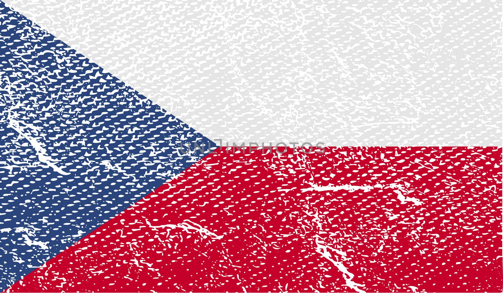 Flag of Czech Republic with old texture.  by serhii_lohvyniuk