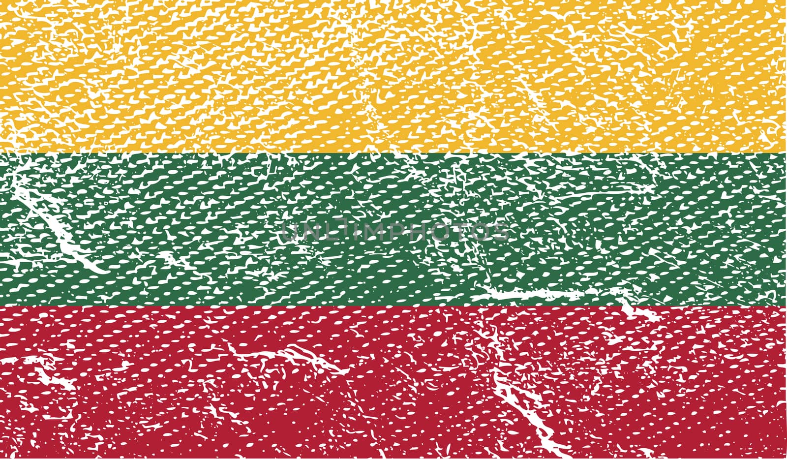 Flag of Lithuania with old texture.  illustration