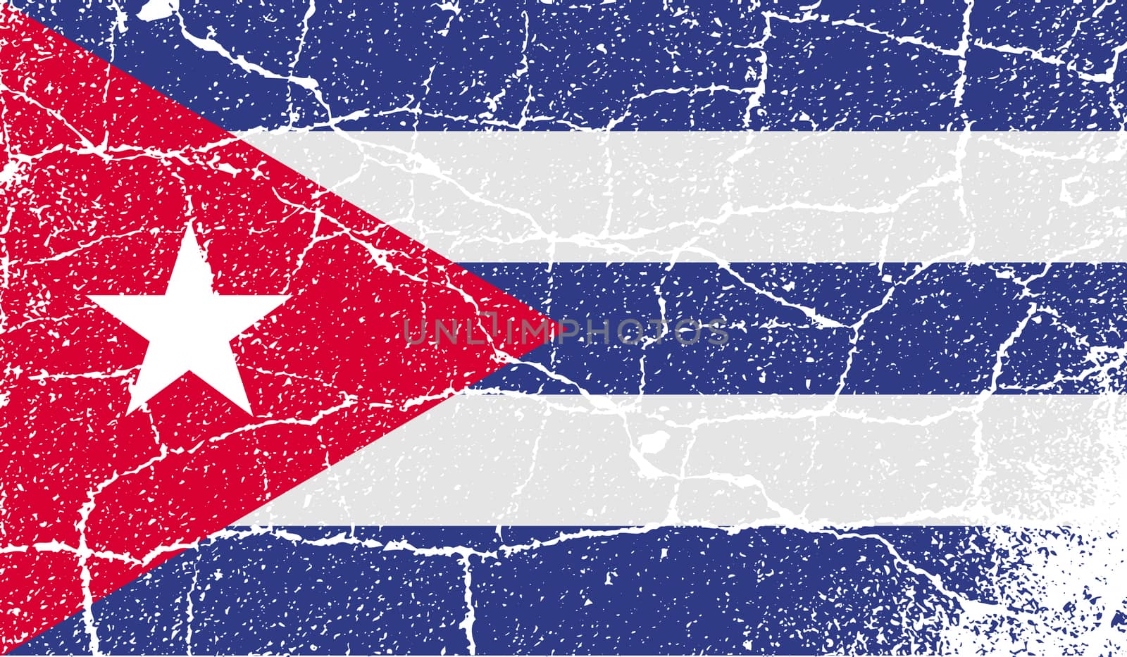 Flag of Cuba with old texture.  by serhii_lohvyniuk