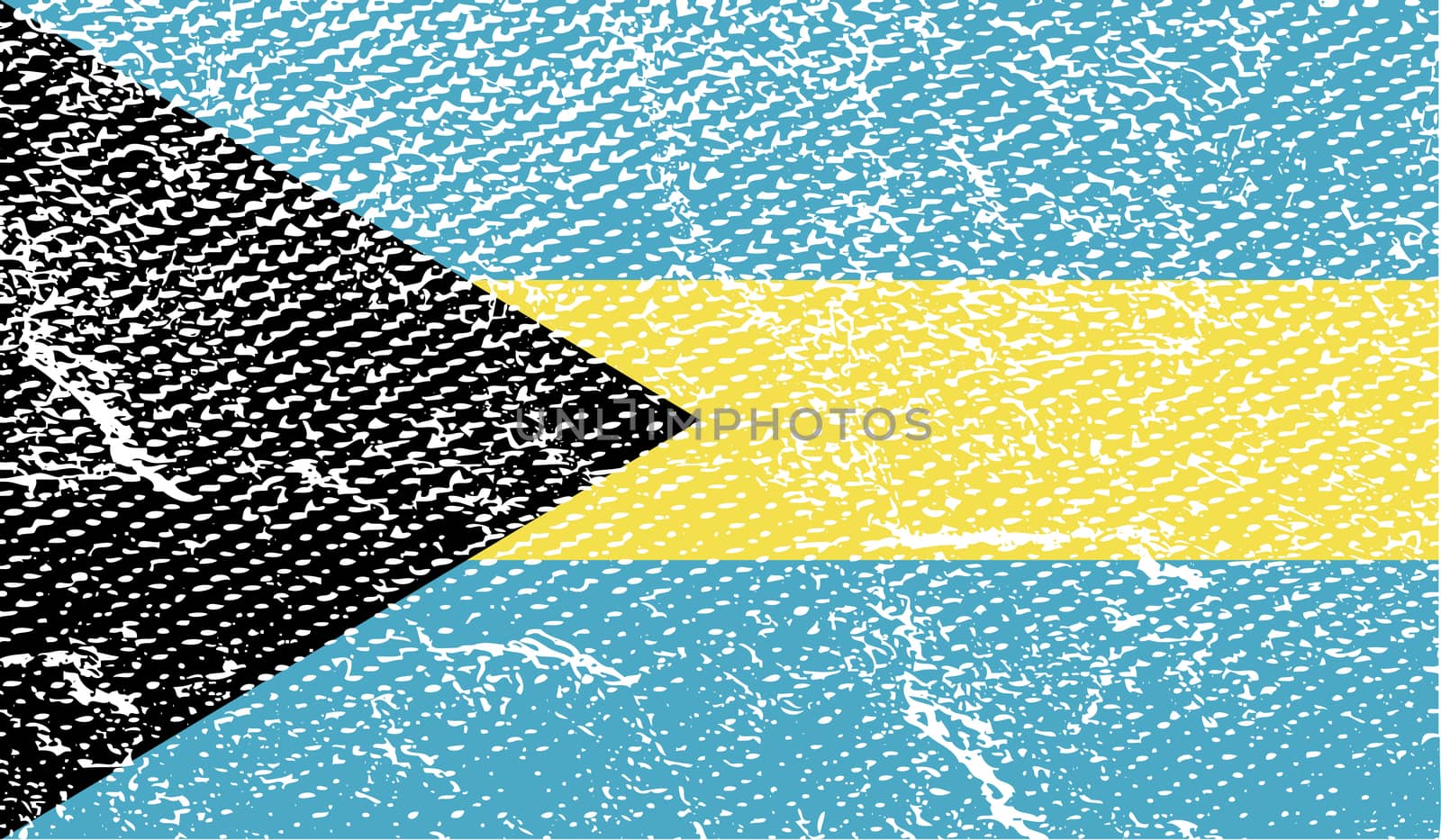 Flag of Bahamas with old texture.  illustration