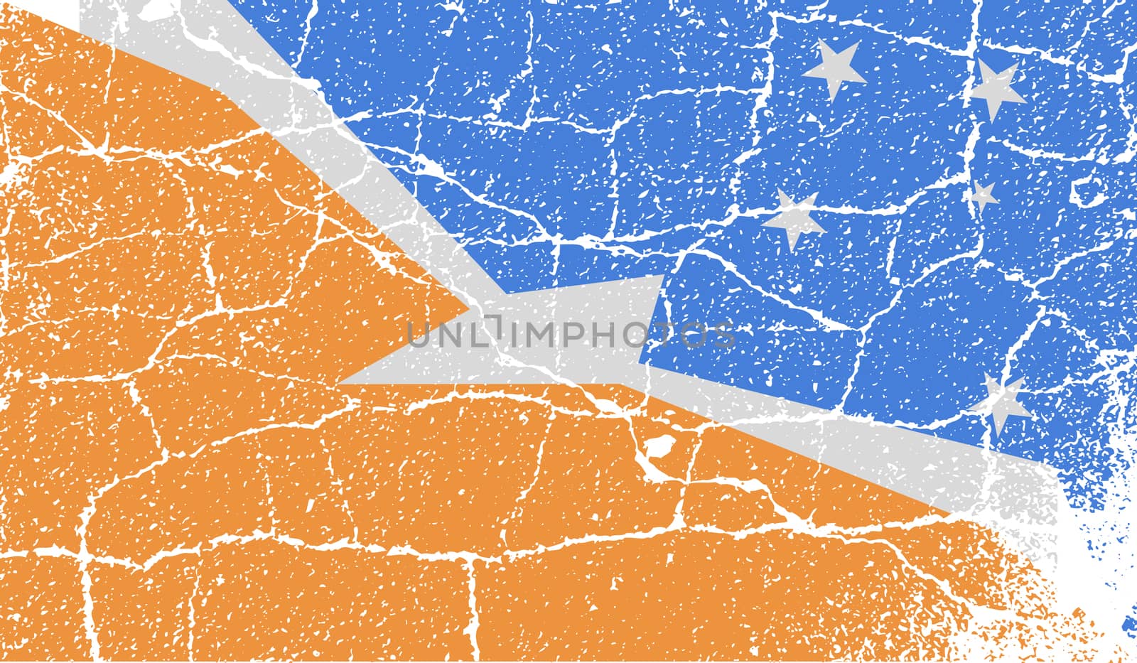 Flag of Tierra del Fuego Province with old texture.  by serhii_lohvyniuk