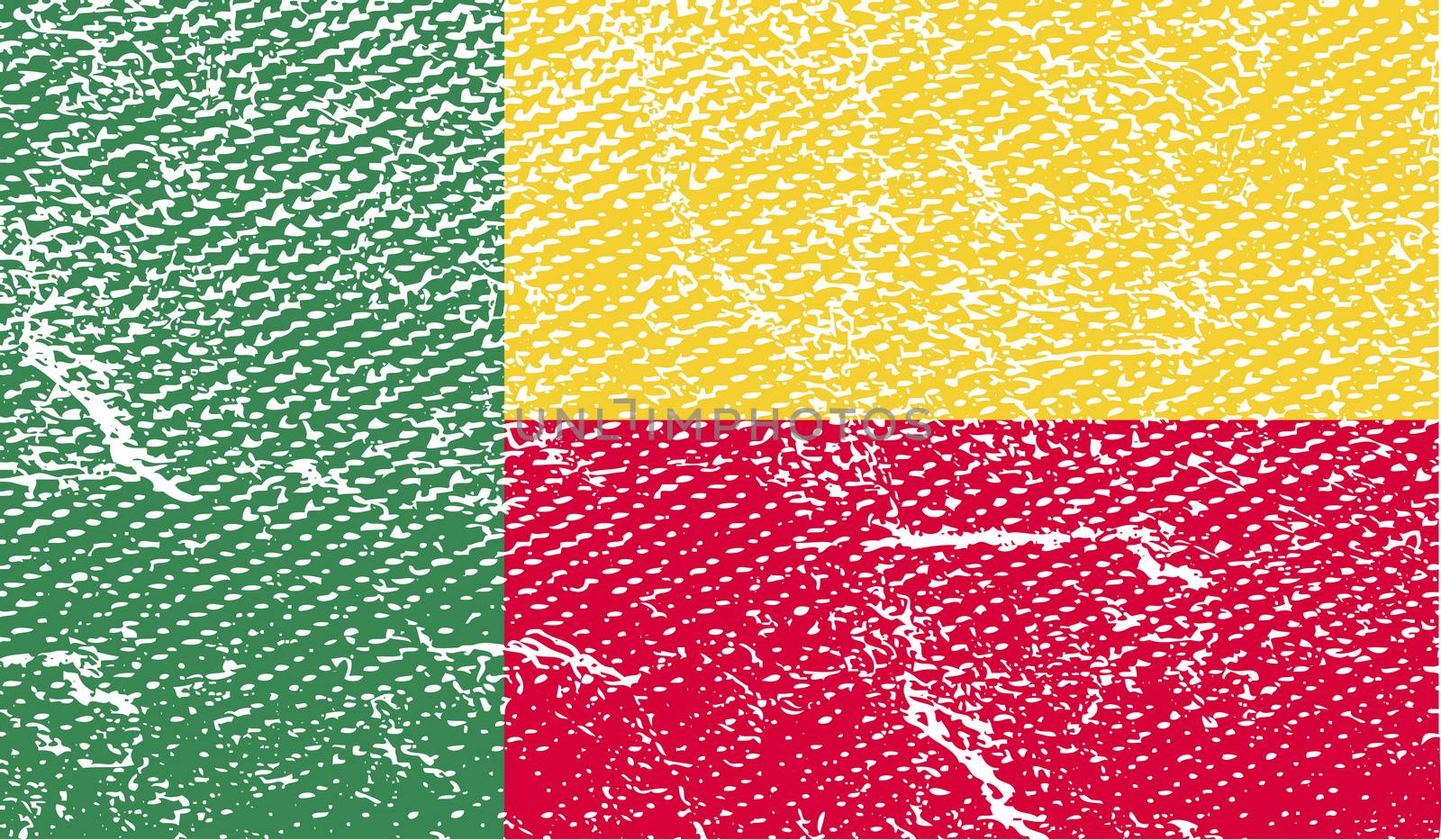 Flag of Benin with old texture.  by serhii_lohvyniuk