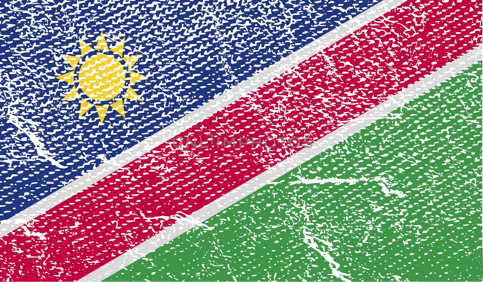 Flag of Namibia with old texture.  by serhii_lohvyniuk