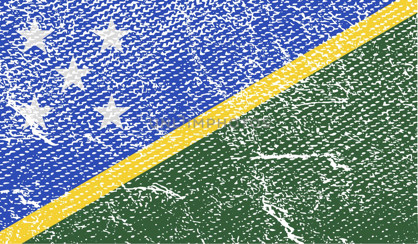 Flag of Solomon Islands with old texture.  by serhii_lohvyniuk