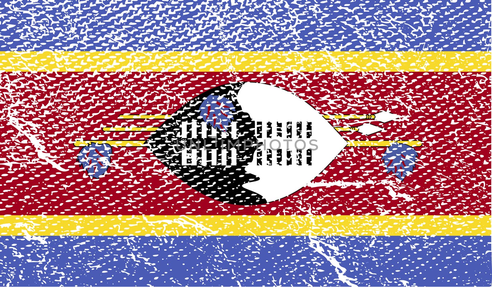 Flag of Swaziland with old texture.  by serhii_lohvyniuk