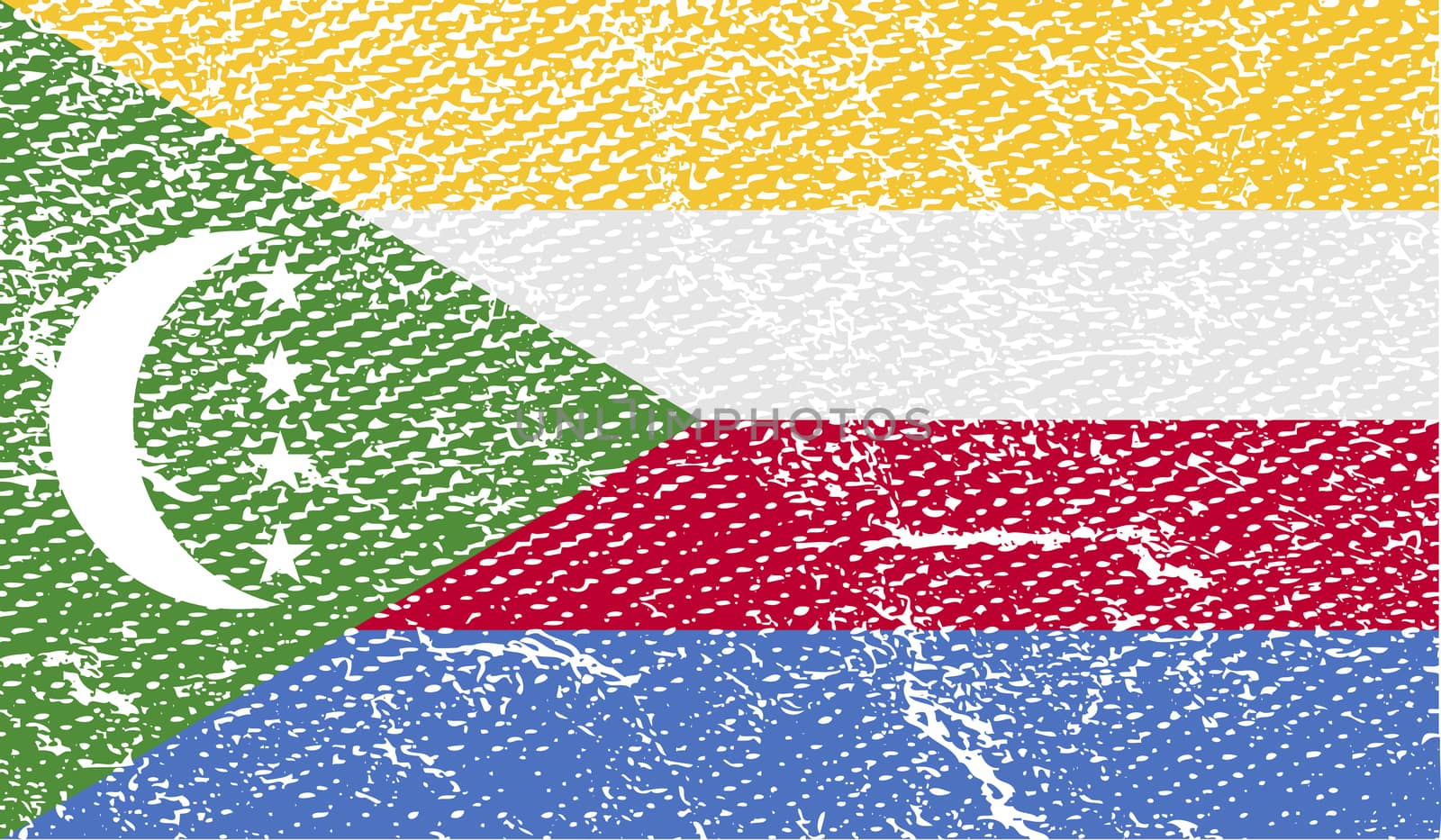 Flag of Comoros with old texture.  by serhii_lohvyniuk