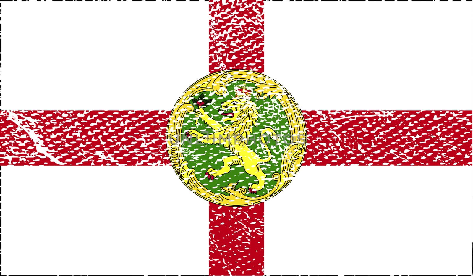 Flag of Alderney with old texture.  illustration