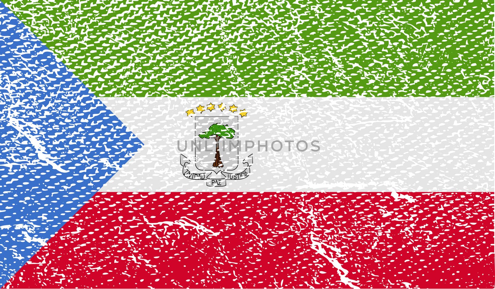 Flag of Equatorial Guinea with old texture.  by serhii_lohvyniuk