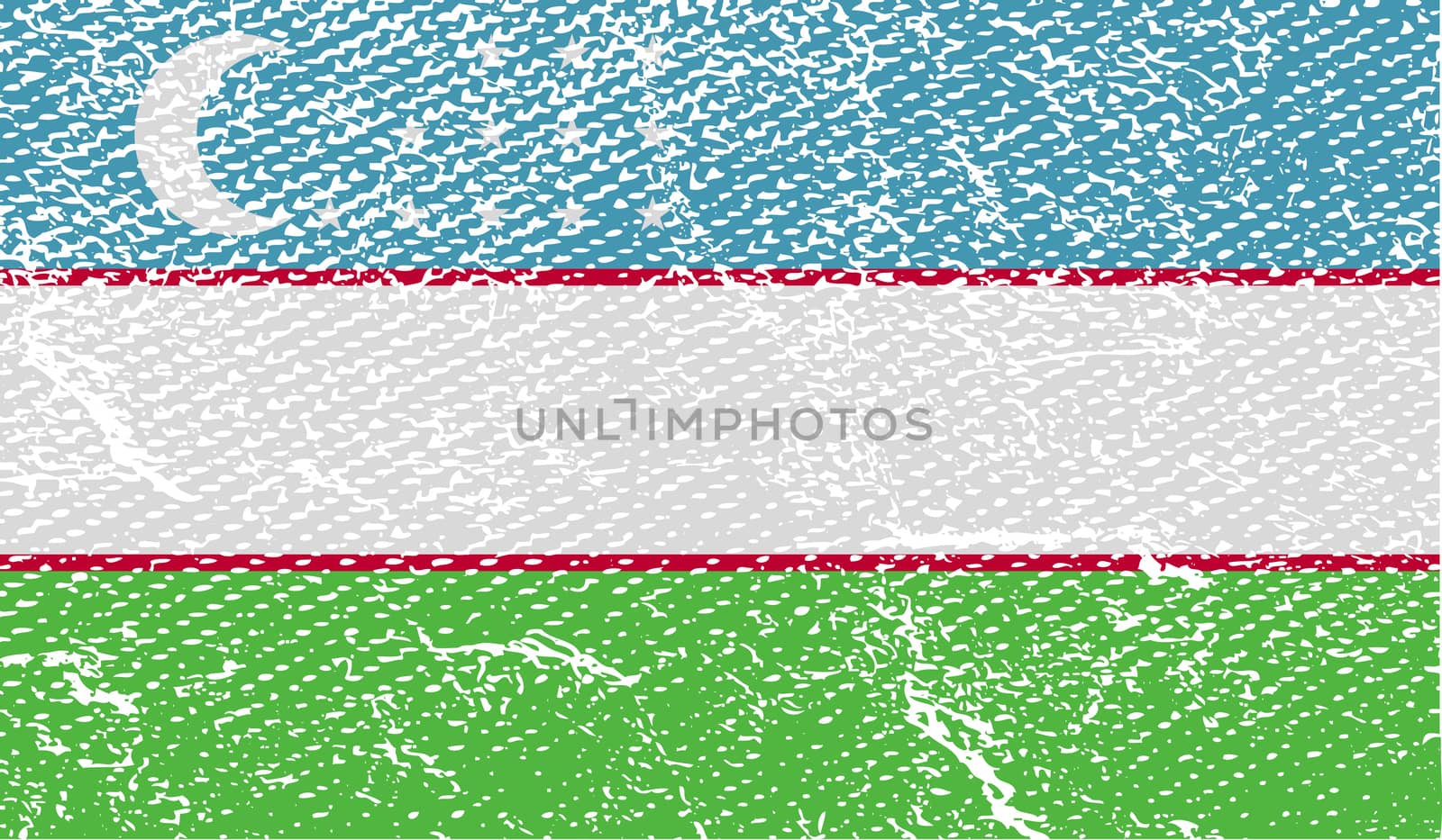 Flag of Uzbekistan with old texture.  by serhii_lohvyniuk