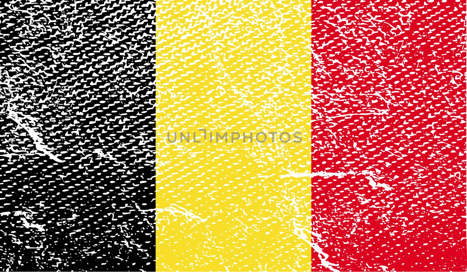 Flag of Belgium with old texture.  illustration