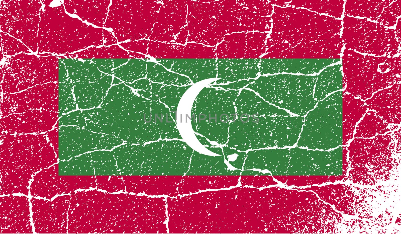 Flag of Maldives with old texture.  by serhii_lohvyniuk