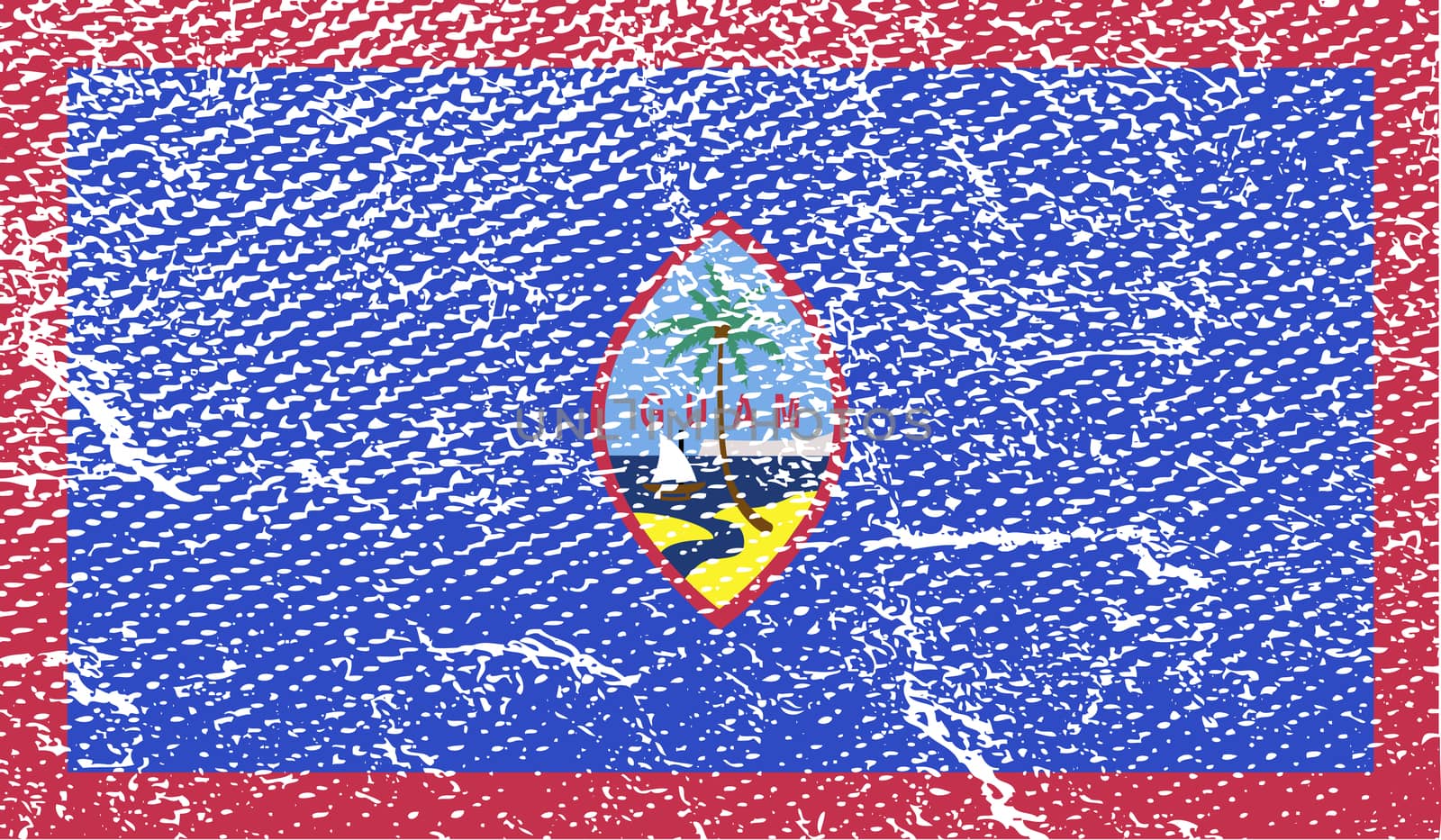 Flag of Guam with old texture.  illustration