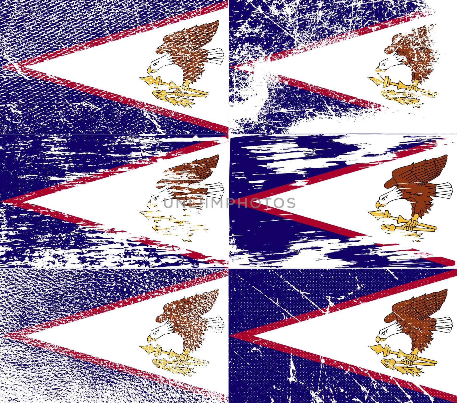 Flag of American Samoa with old texture.  illustration