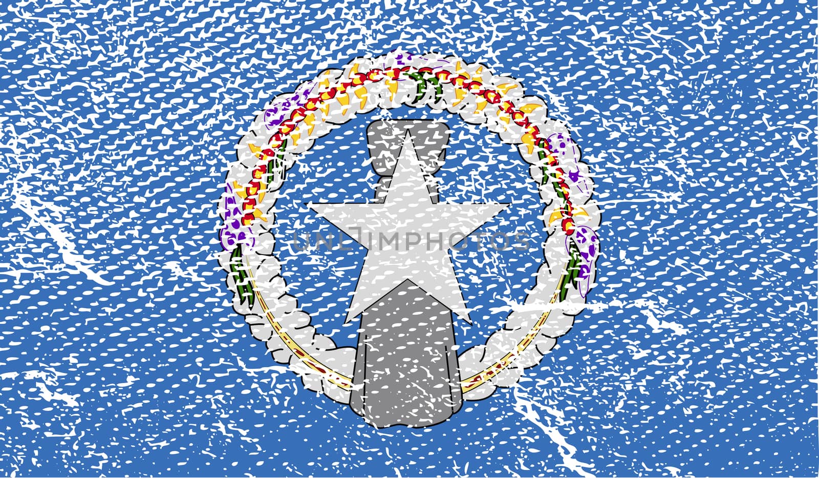 Flag of Mariana Islands with old texture.  by serhii_lohvyniuk