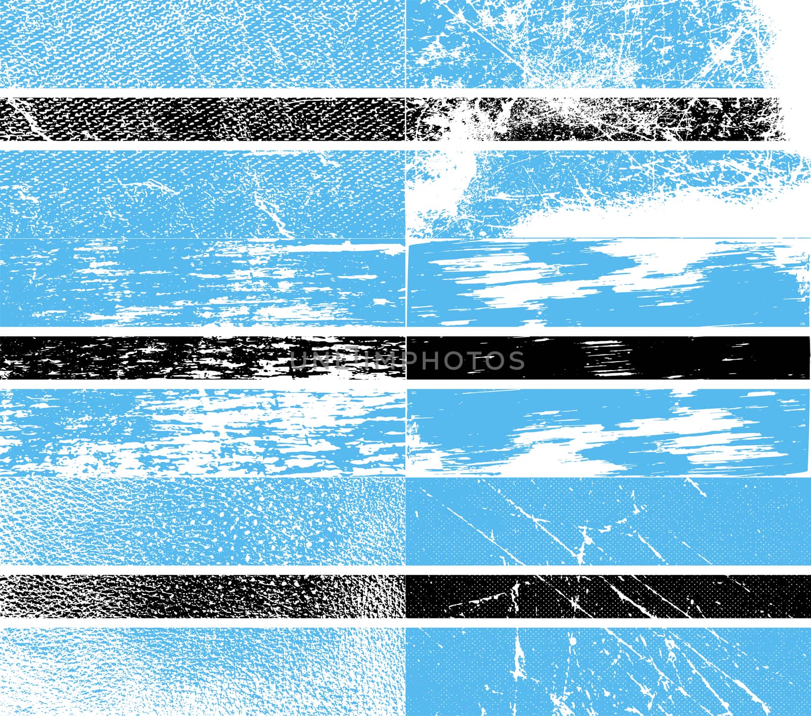 Flag of Botswana with old texture.  illustration