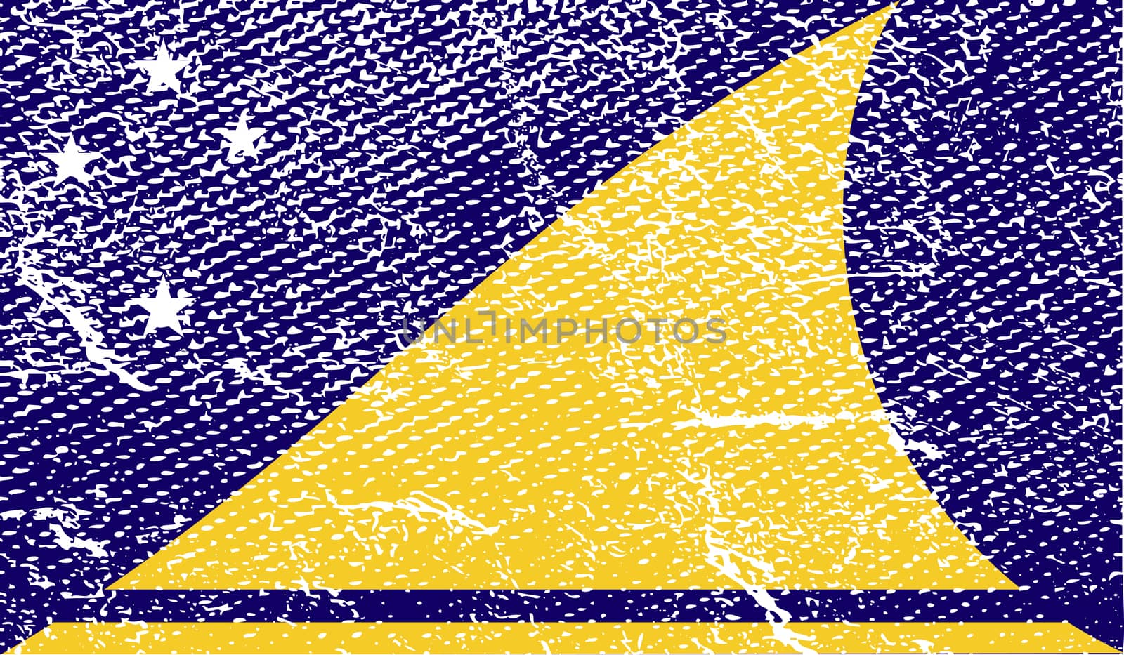 Flag of Tokelau with old texture.  illustration