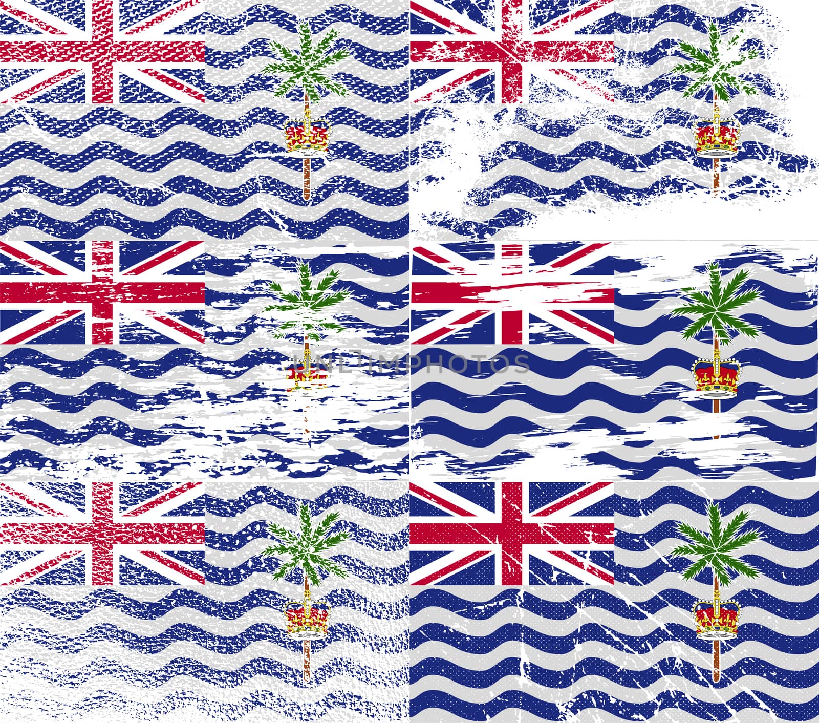 Flag of British Indian Ocean Territory with old texture.  illustration