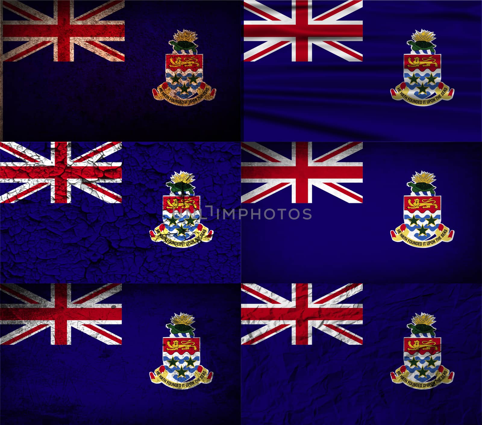 Flag of Cayman Islands with old texture.  illustration