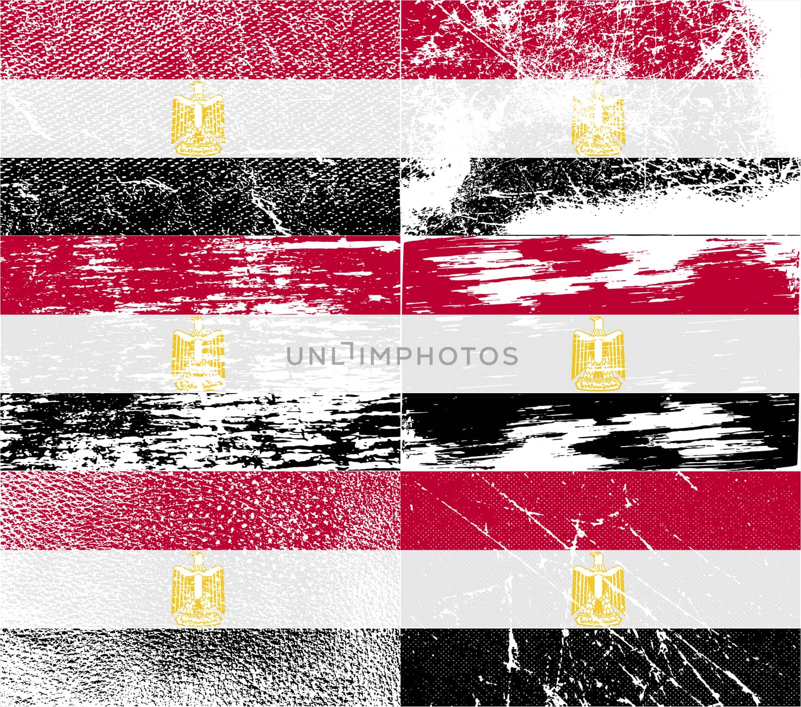 Flag of Egypt with old texture.  illustration