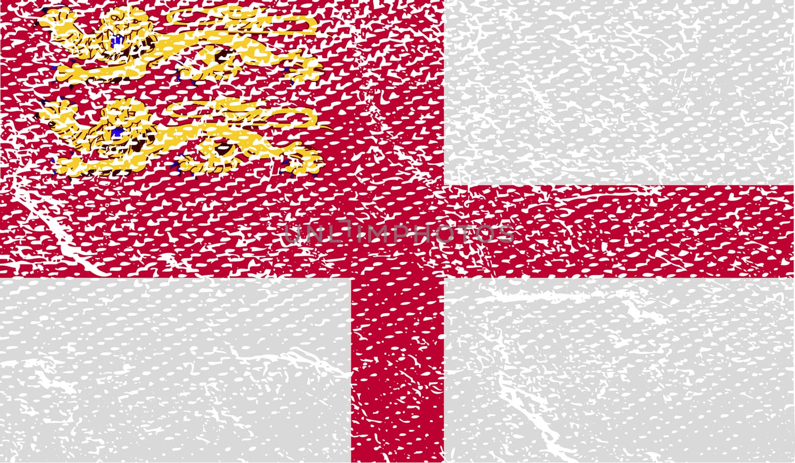 Flag of Sark with old texture.  illustration