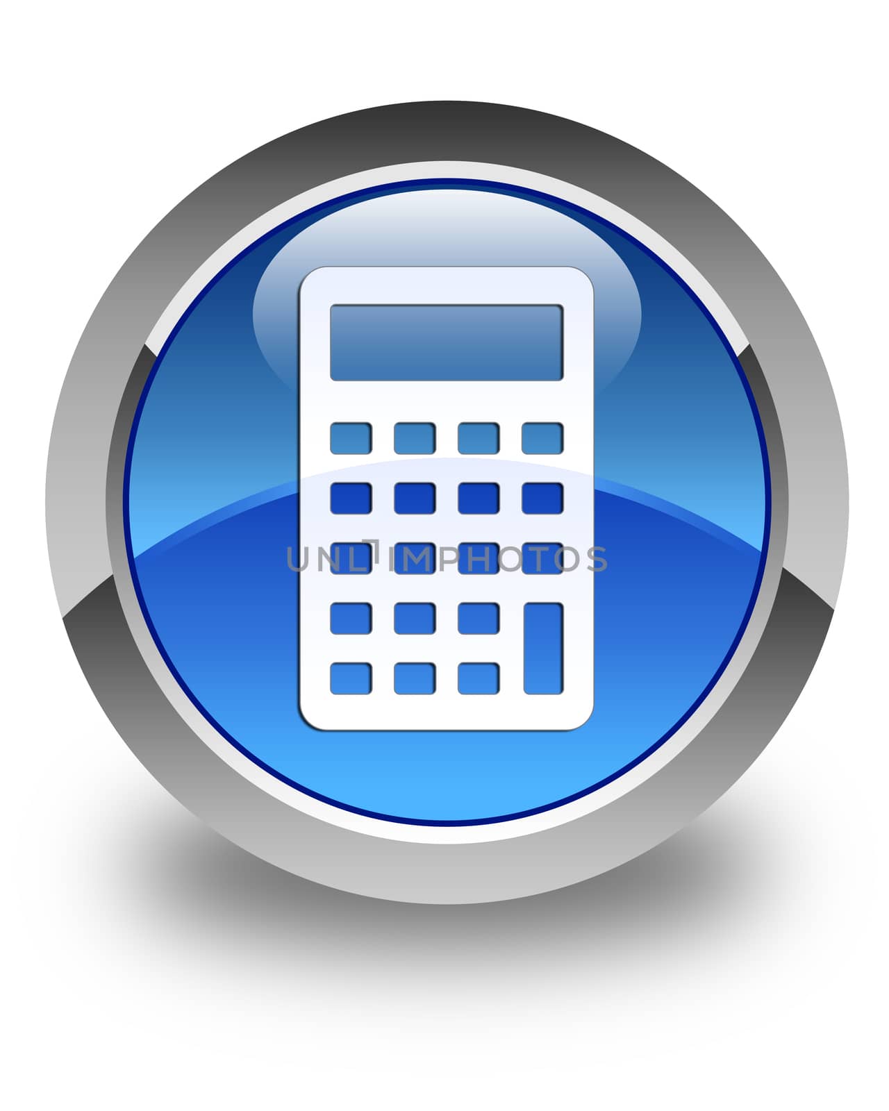 Calculator icon glossy blue round button