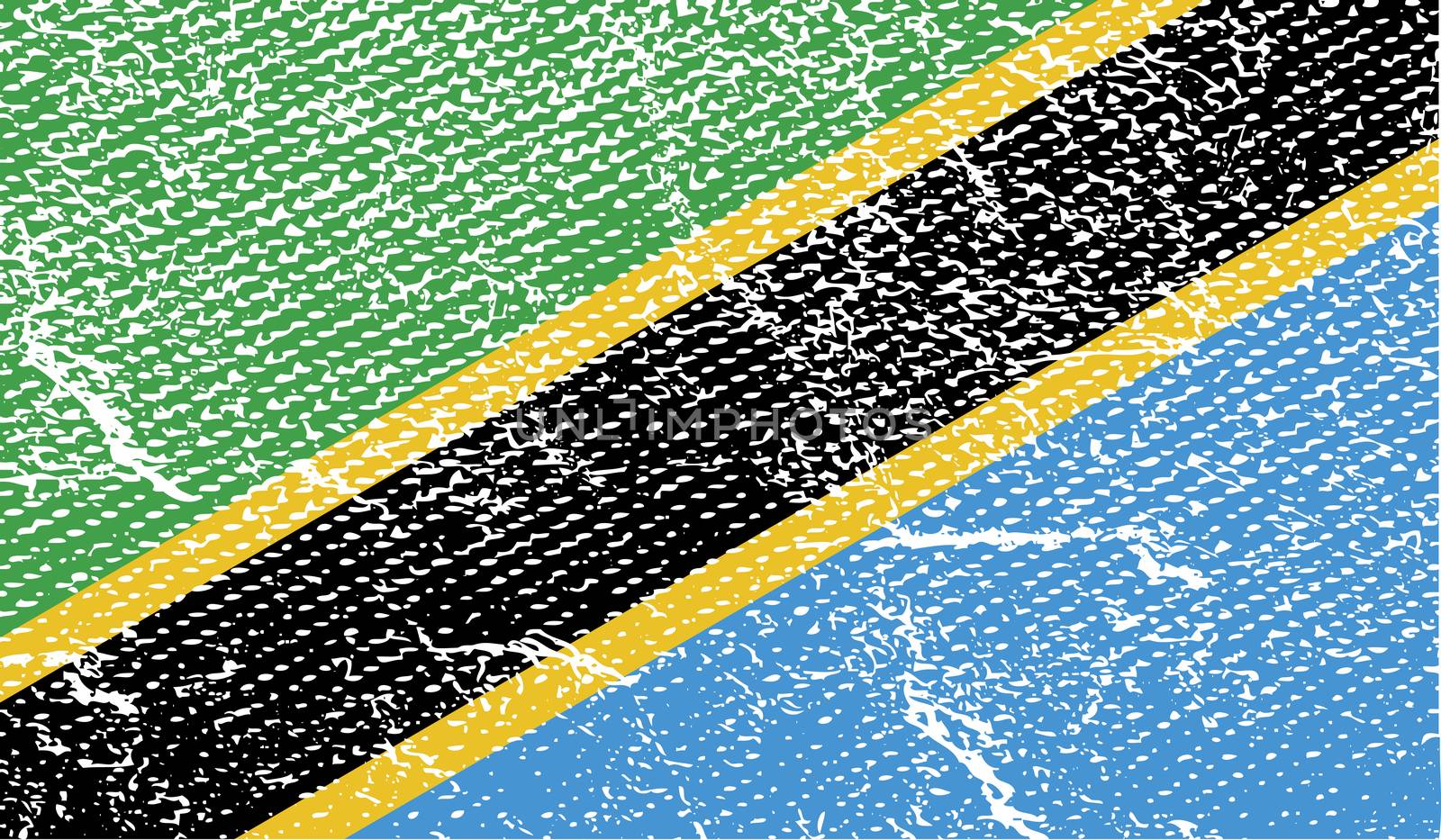 Flag of Tanzania with old texture.  by serhii_lohvyniuk