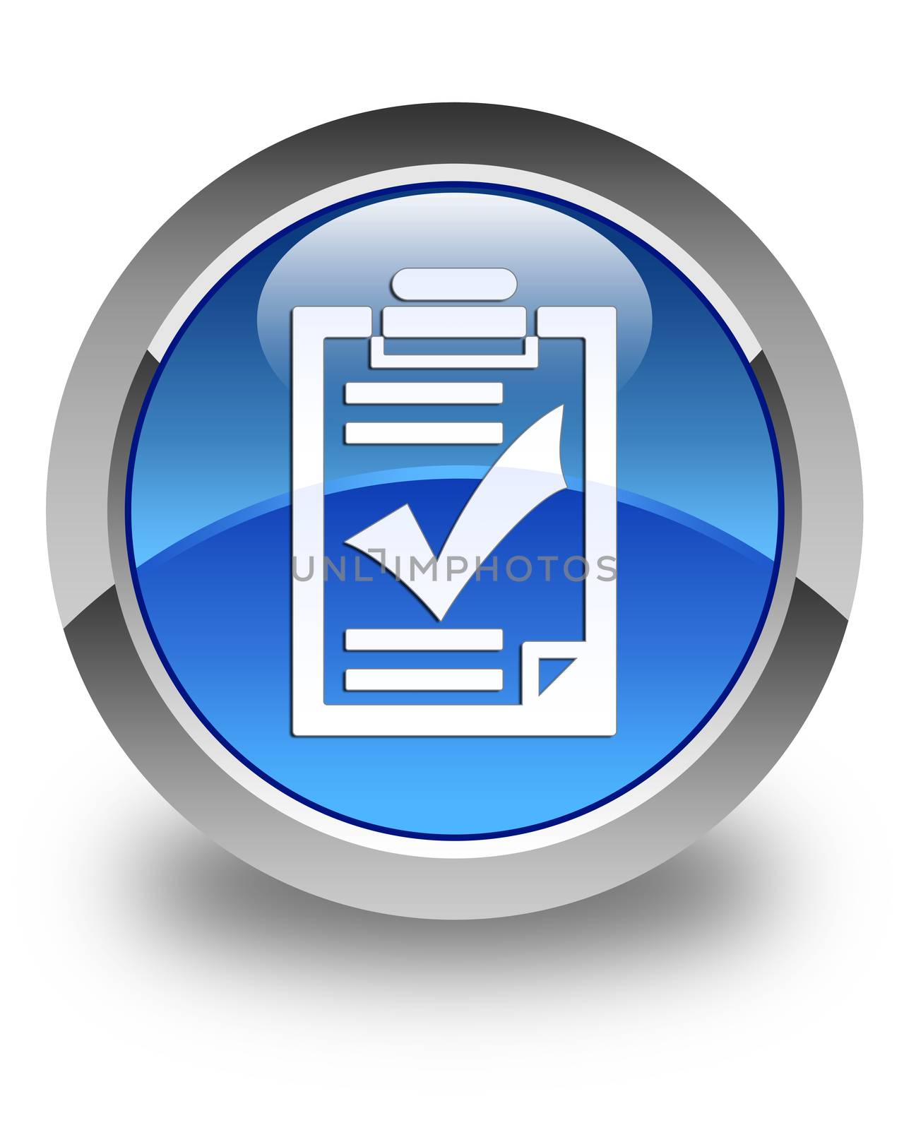 Checklist icon glossy blue round button