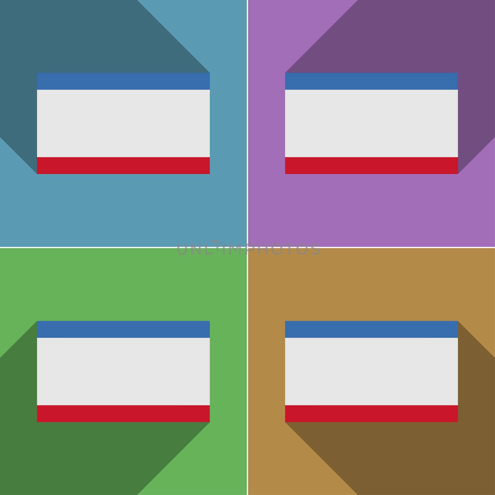 Flags Crimea. Set of colors flat design and long shadows.  by serhii_lohvyniuk