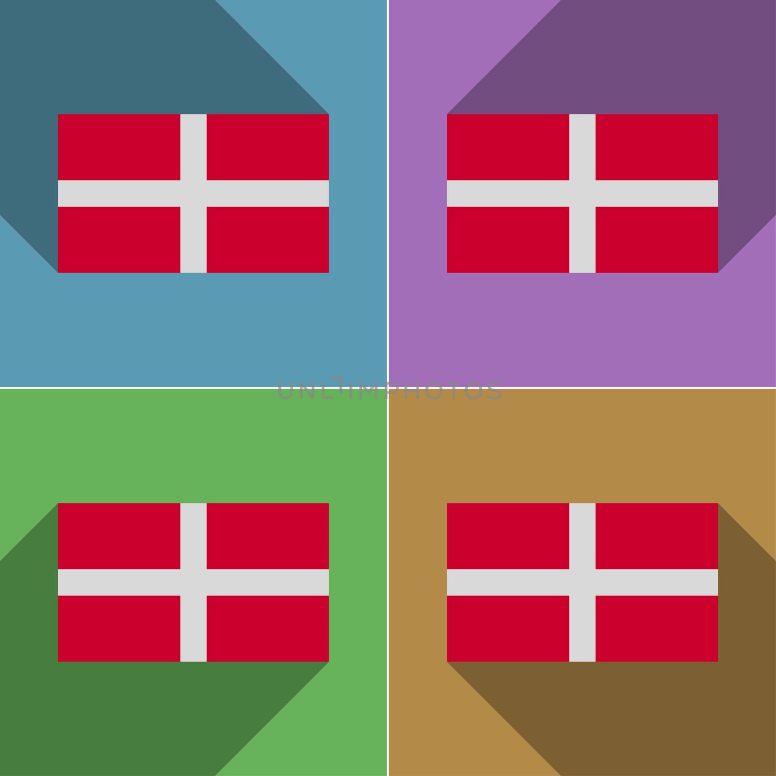 Flags Military Order Malta. Set of colors flat design and long shadows.  by serhii_lohvyniuk