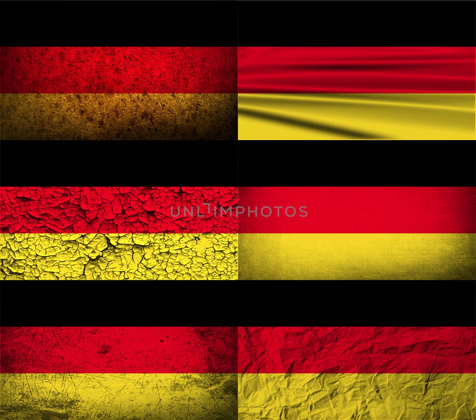 Flag of Germany with old texture.  illustration