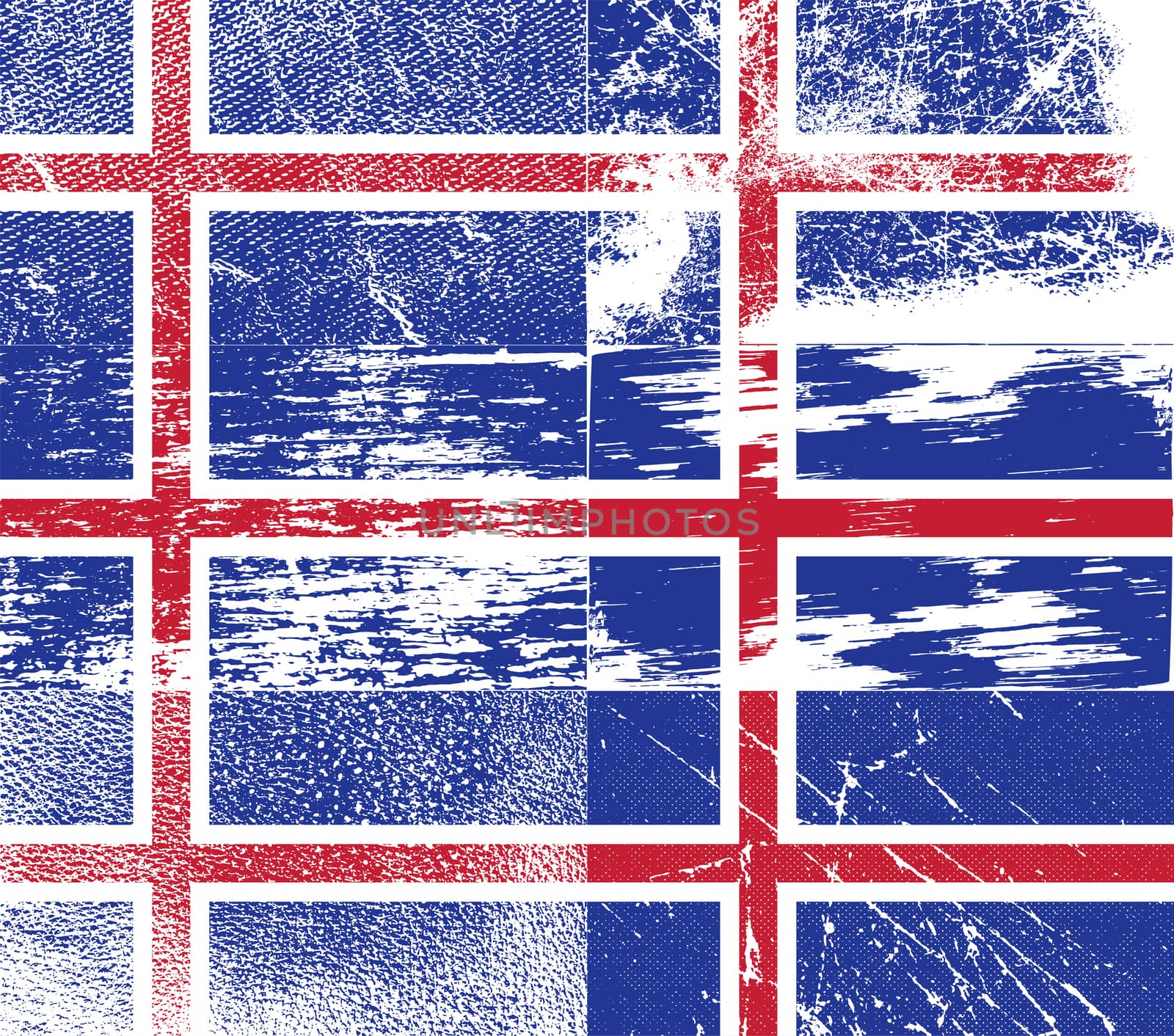 Flag of Iceland with old texture.  illustration