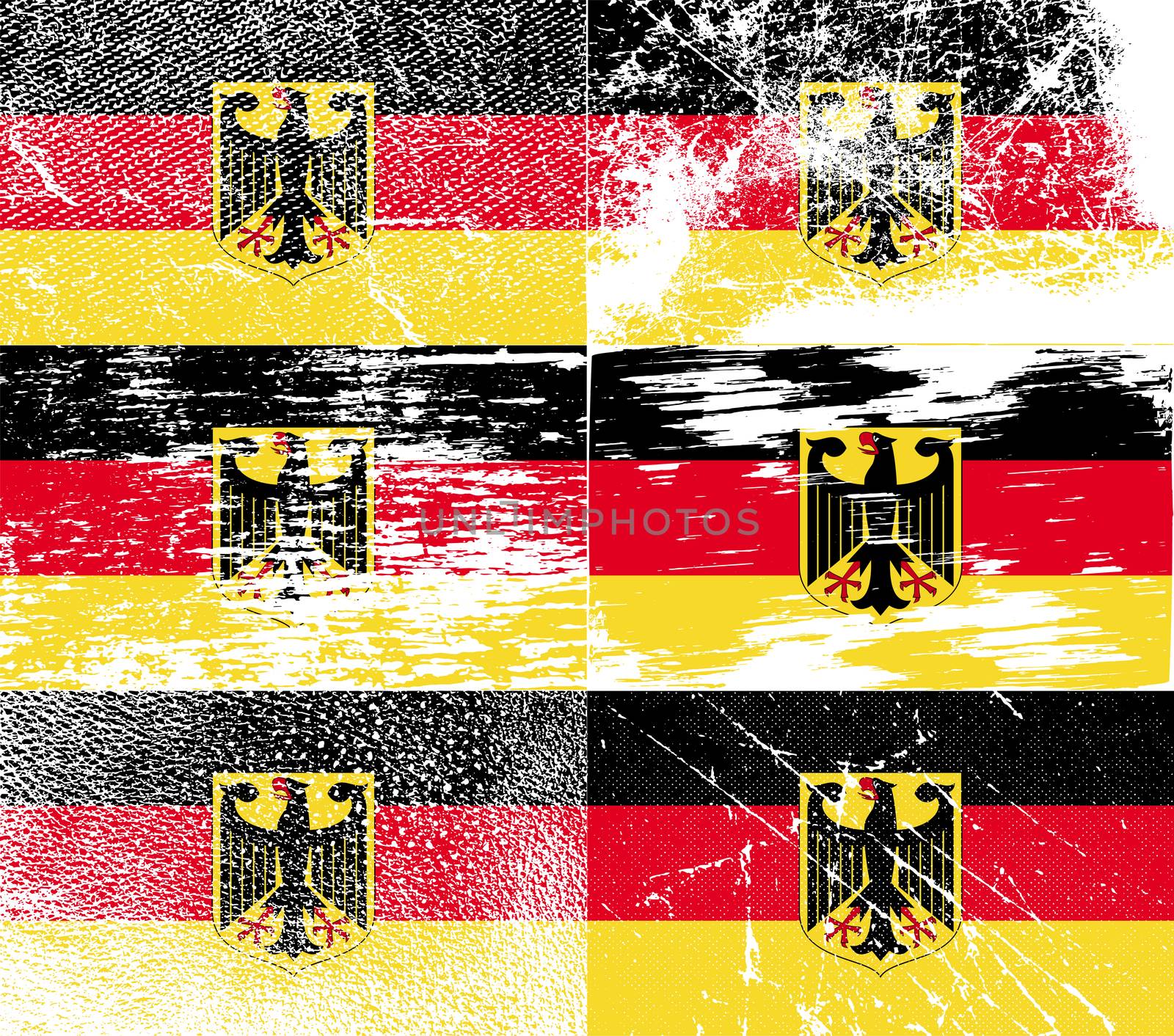 Flag of Arms of Germany with old texture.  illustration