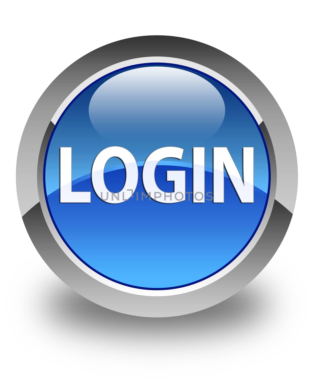 Login glossy blue round button