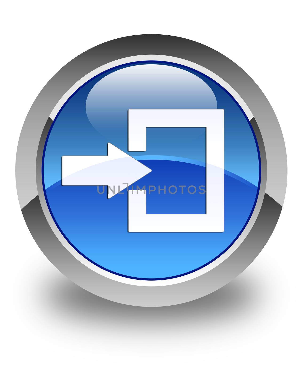 Login icon glossy blue round button