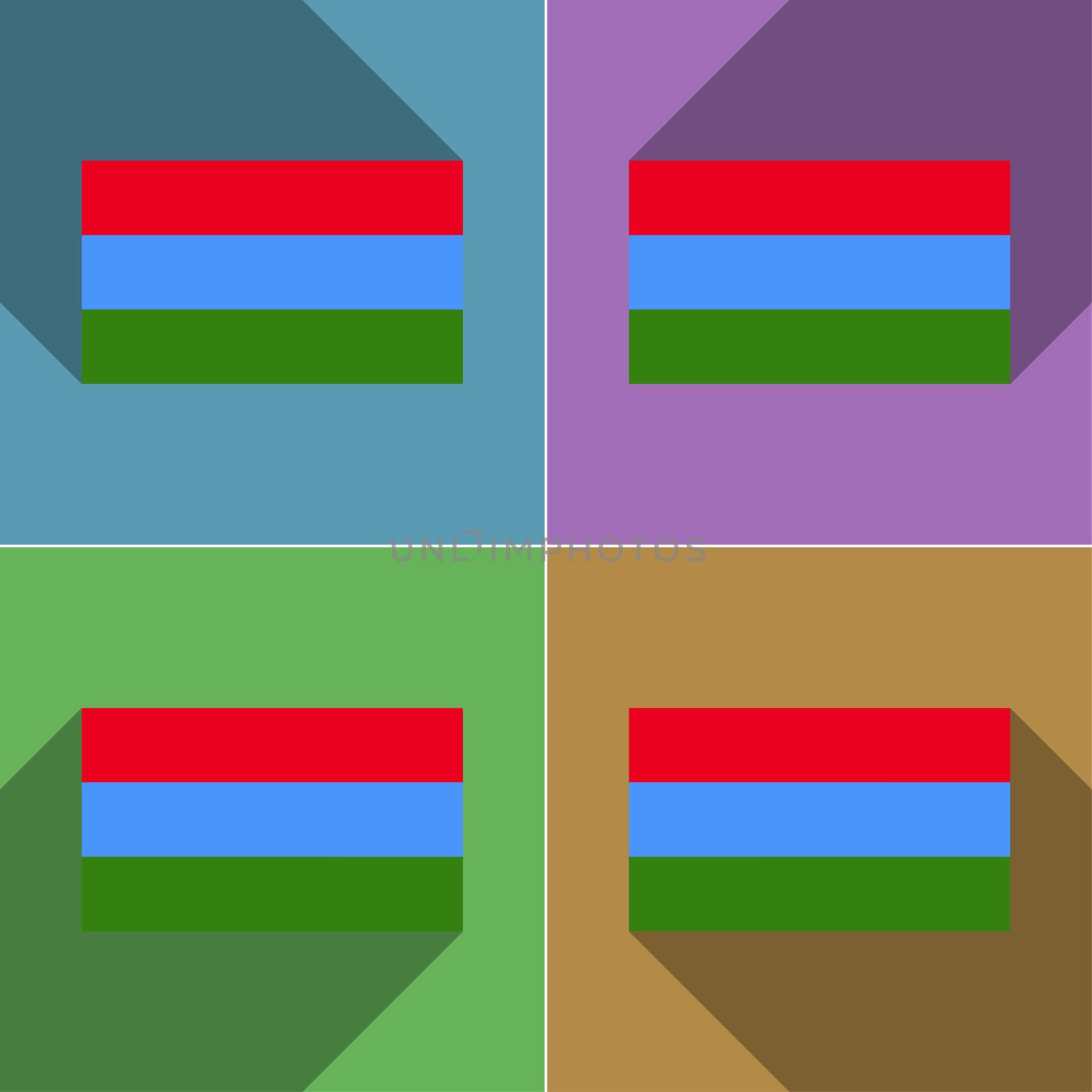 Flags Karelia. Set of colors flat design and long shadows.  by serhii_lohvyniuk