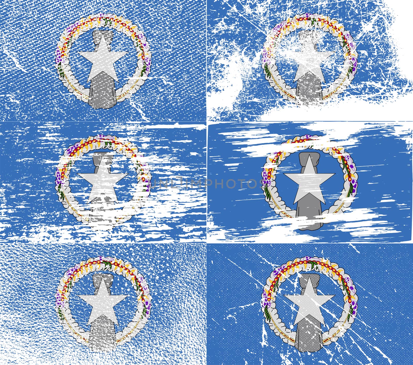 Flag of Mariana Islands with old texture.  illustration