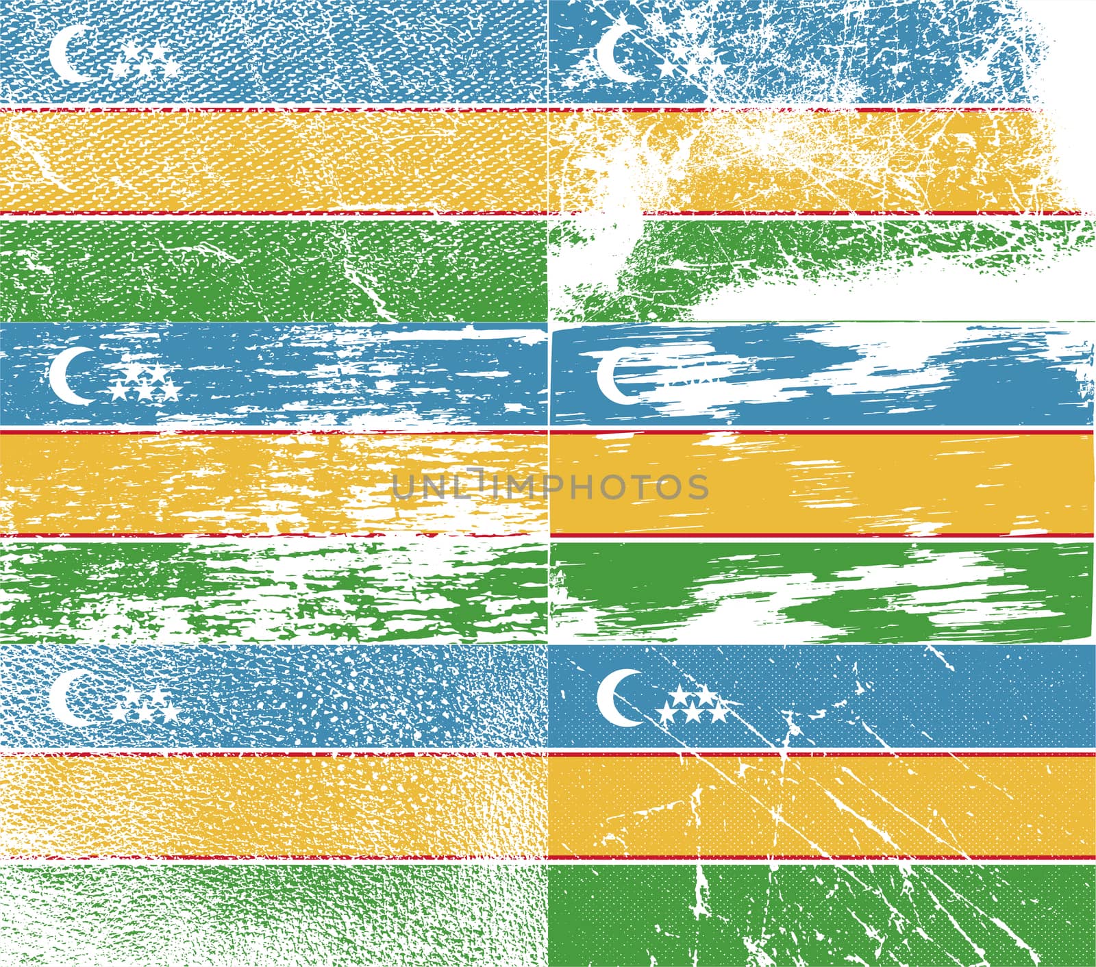 Flag of Karakalpakstan with old texture.  illustration