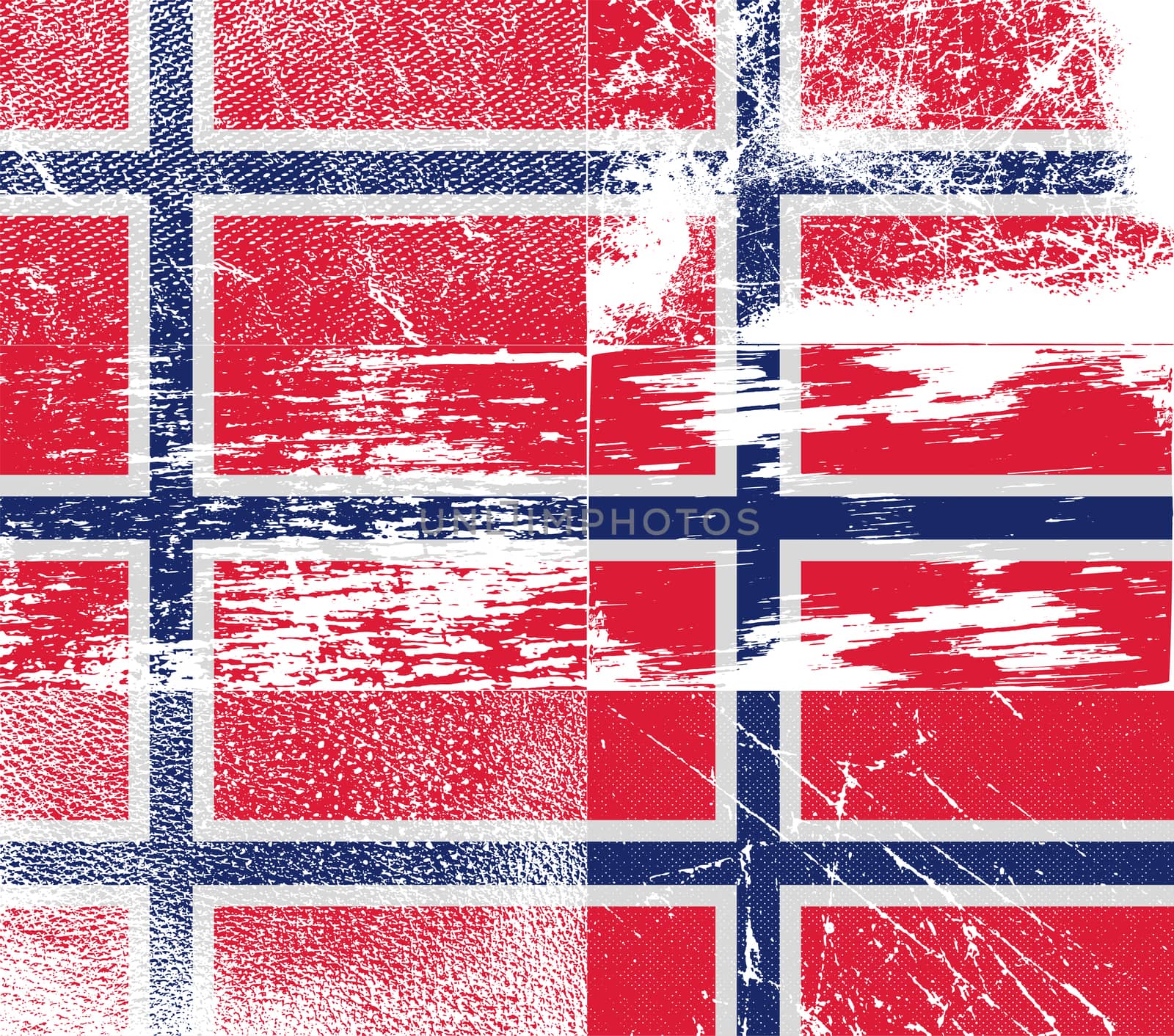 Flag of Norway with old texture.  illustration