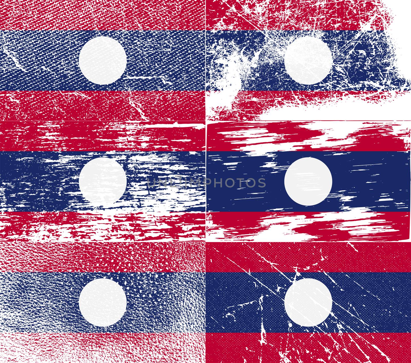 Flag of Laos with old texture.  illustration