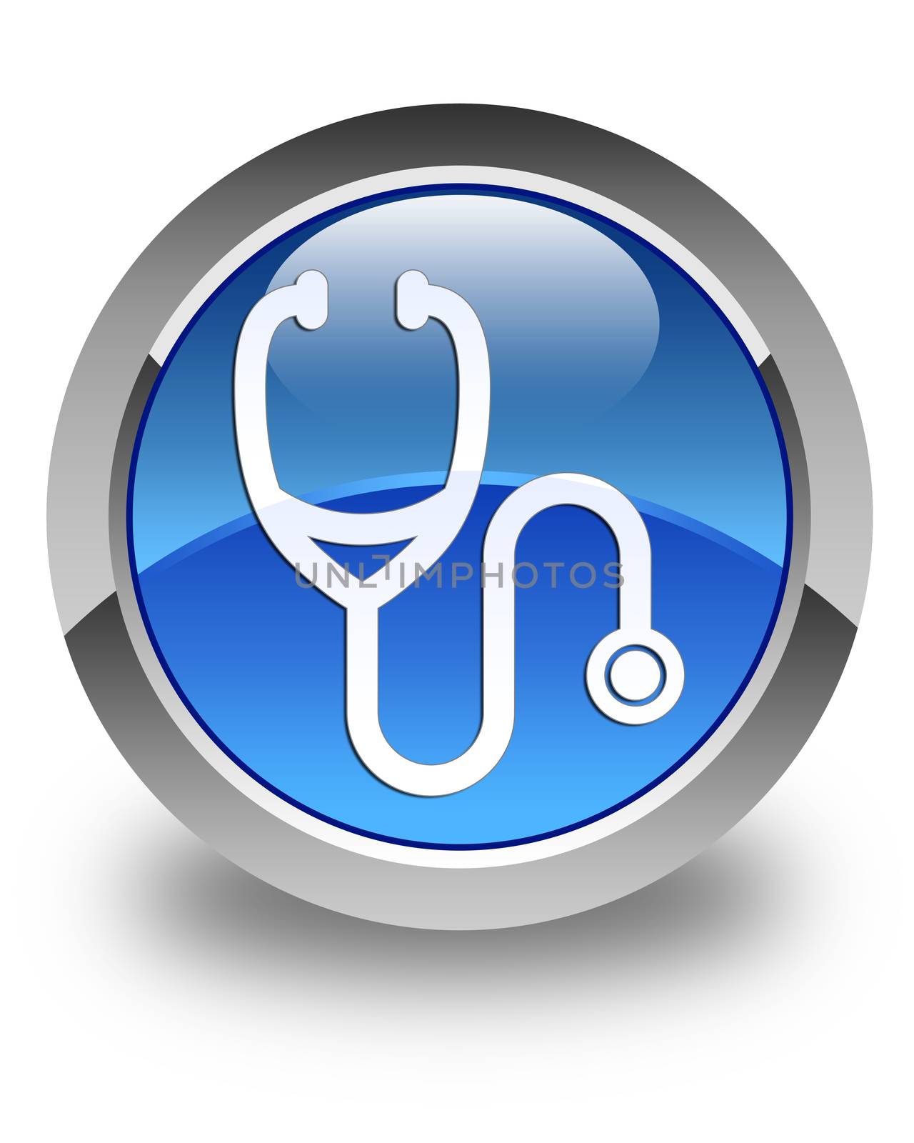 Stethoscope icon glossy blue round button