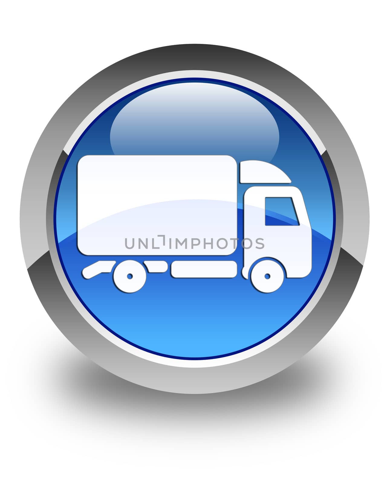 Truck icon glossy blue round button