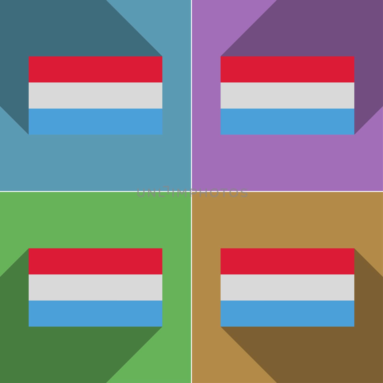 Flags Luxembourg. Set of colors flat design and long shadows.  by serhii_lohvyniuk