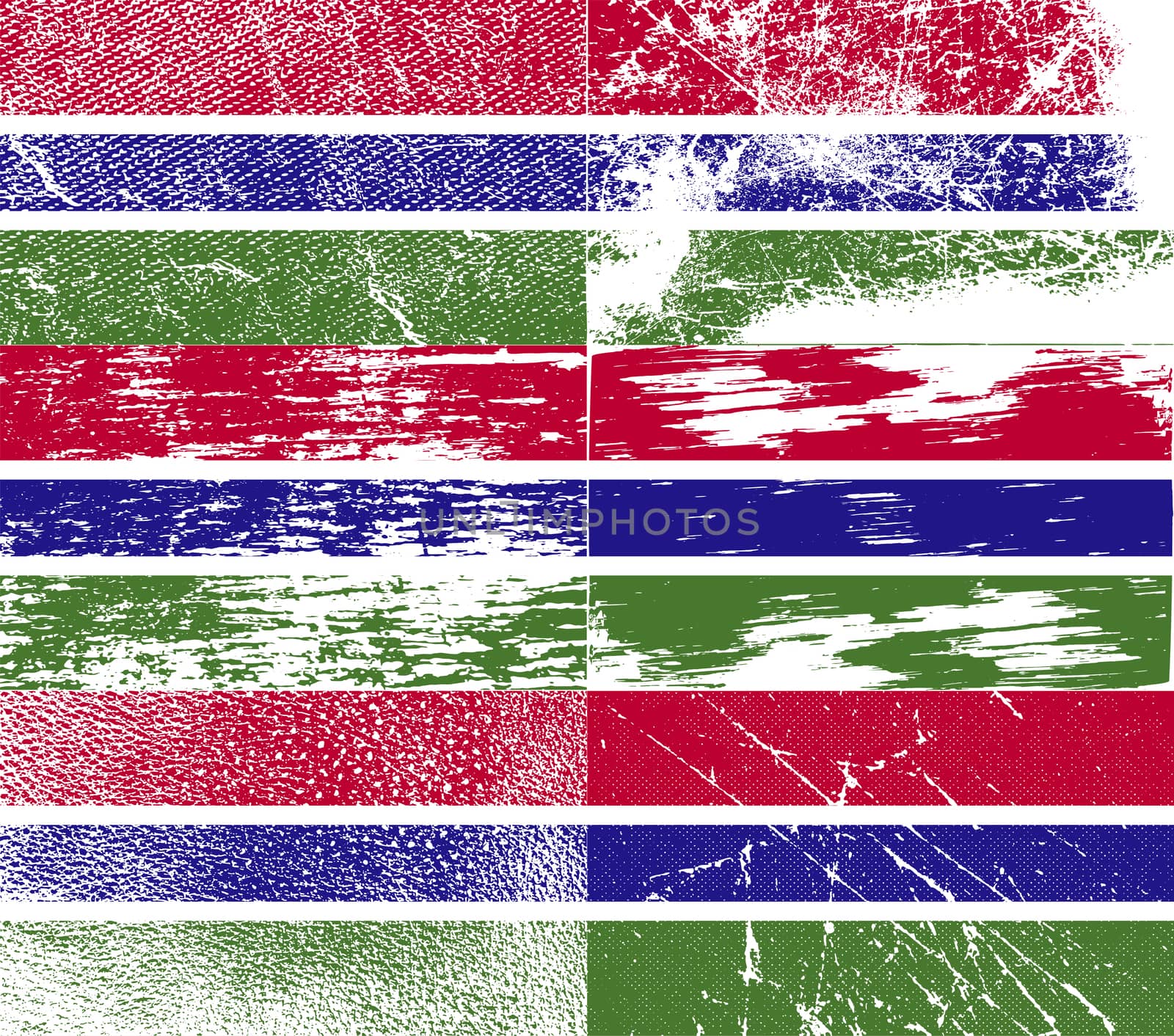 Flag of Gambia with old texture.  illustration