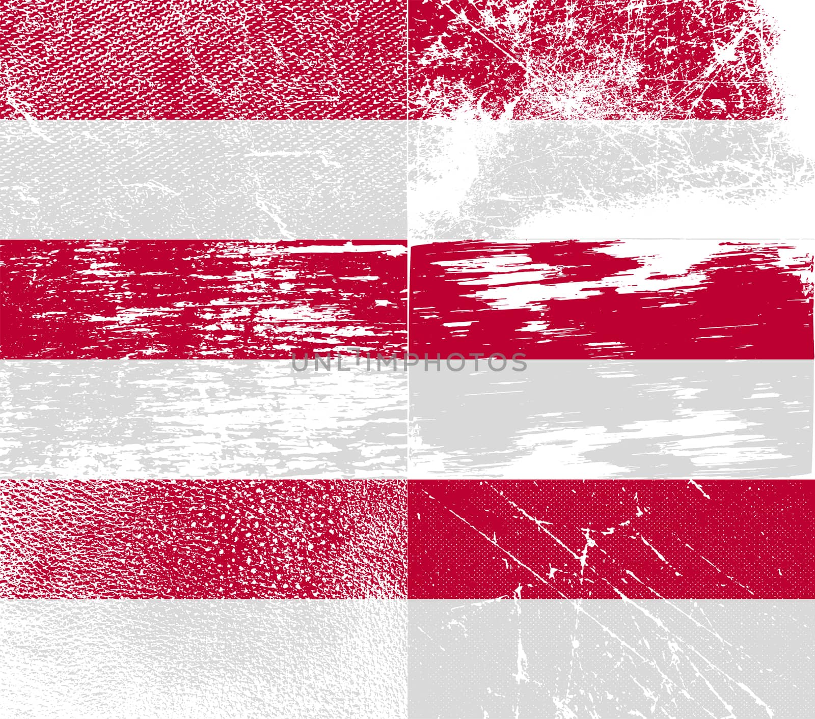 Flag of Indonesia with old texture.  illustration