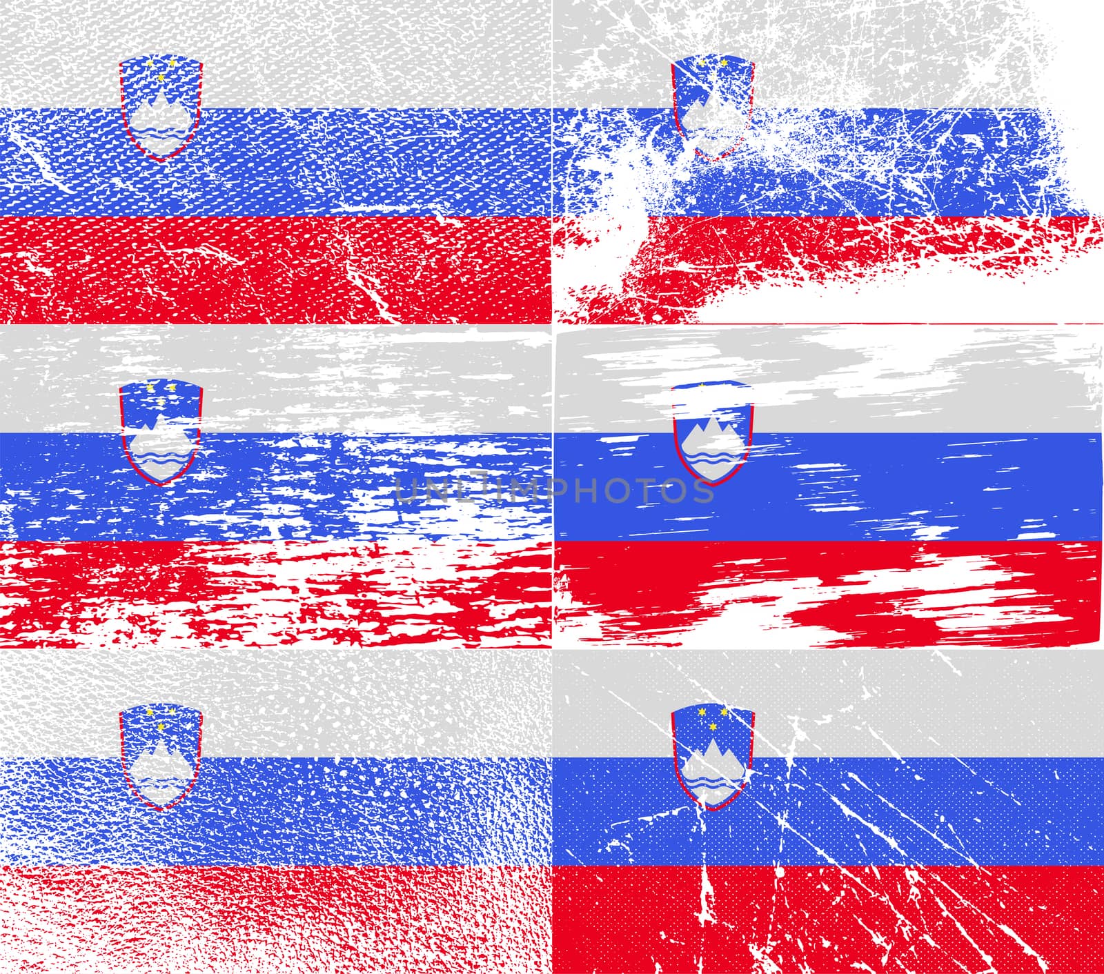 Flag of Slovenia with old texture.  illustration