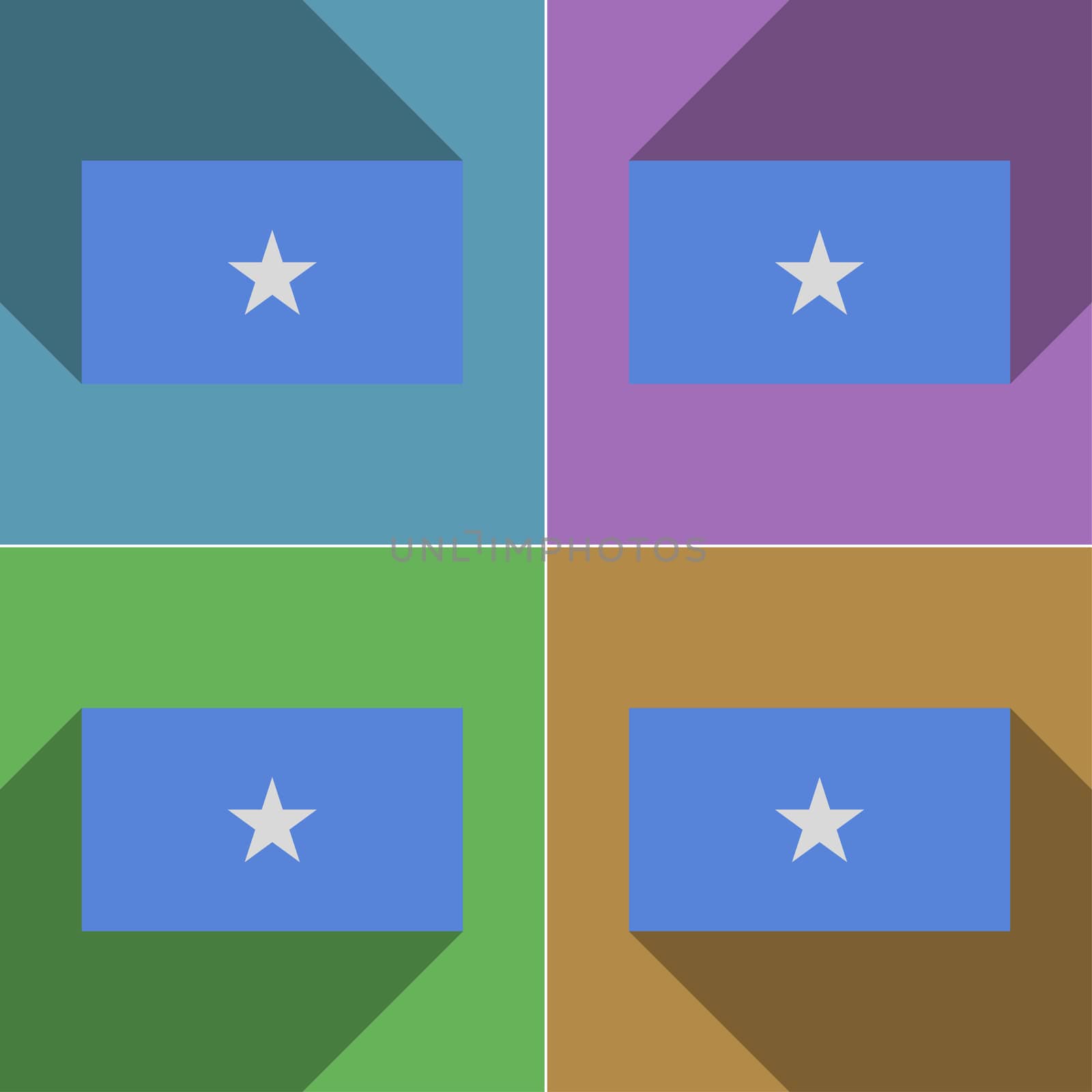 Flags Somalia. Set of colors flat design and long shadows.  by serhii_lohvyniuk